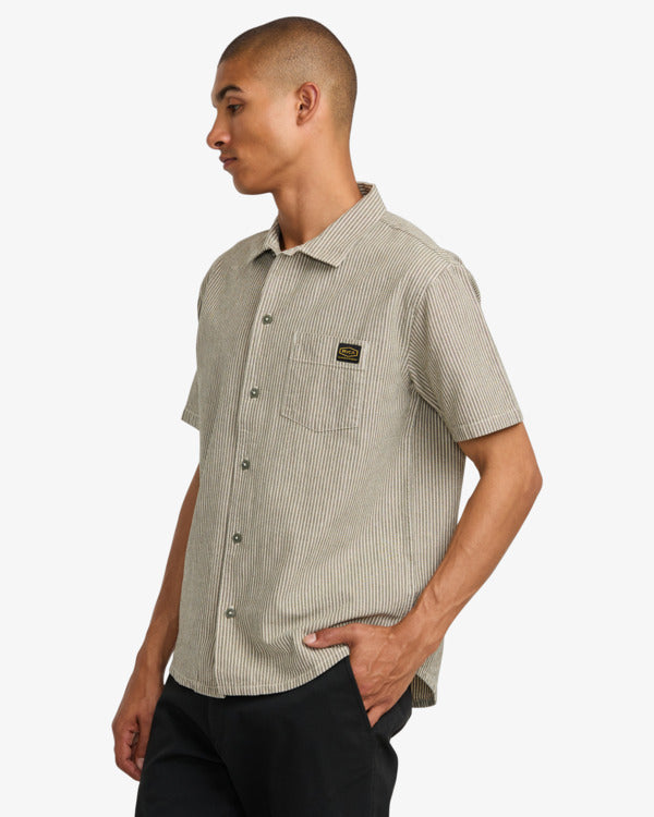 Load image into Gallery viewer, RVCA Men&#39;s Dayshift Shirt Fatigue AVYWT00496_FAT
