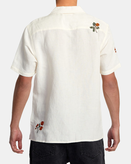 RVCA Men's Nectar Relaxed Fit Short Sleeve Shirt Natural AVYWT0050-NAT