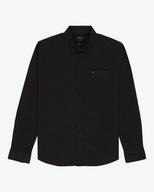 Load image into Gallery viewer, RVCA Men's Thatll Do Long Sleeve Shirt Black AVYWT00543-BLK
