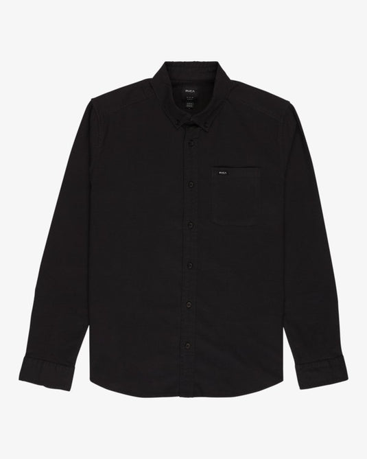 RVCA Men's Thatll Do Long Sleeve Shirt Black AVYWT00543-BLK