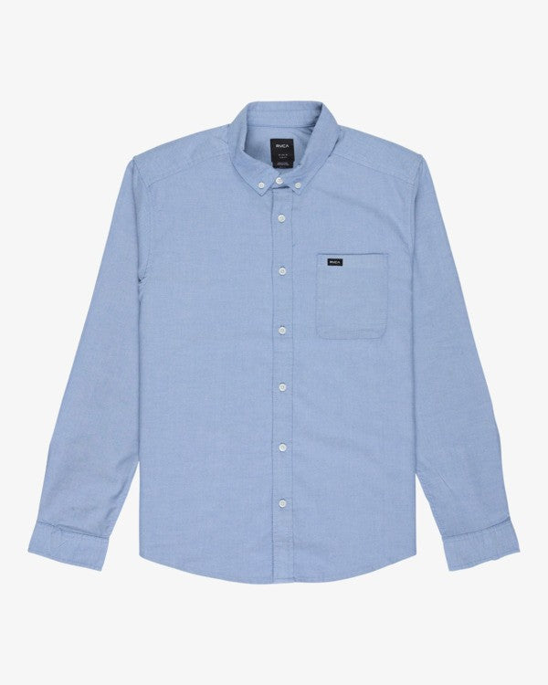 Load image into Gallery viewer, RVCA Men's Thatll Do - Long Sleeves Shirt Oxford Blue AVYWT00543-OXBL
