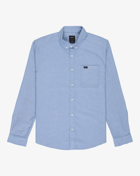 RVCA Men's Thatll Do - Long Sleeves Shirt Oxford Blue AVYWT00543-OXBL