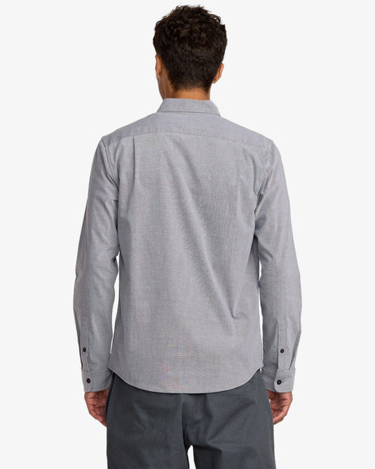 RVCA Men's Thatll Do Long Sleeve Shirt Garage Blue AVYWT00543-KSD0