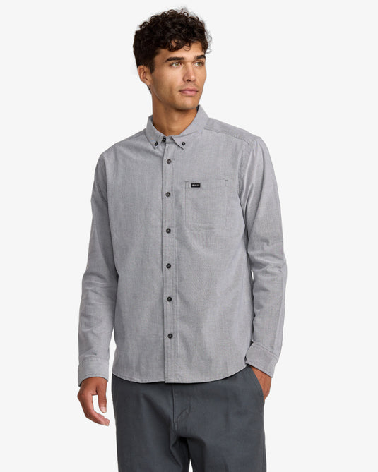 RVCA Men's Thatll Do Long Sleeve Shirt Garage Blue AVYWT00543-KSD0