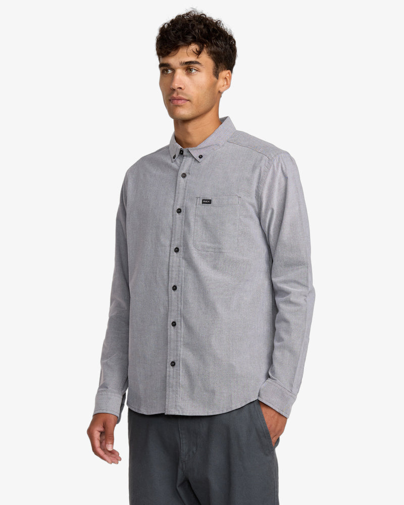 Load image into Gallery viewer, RVCA Men's Thatll Do Long Sleeve Shirt Garage Blue AVYWT00543-KSD0

