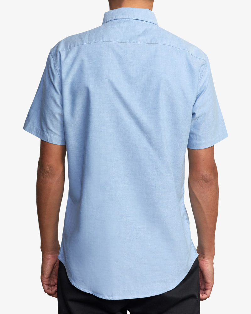 Load image into Gallery viewer, RVCA Men&#39;s Thatll Do Short Sleeves Shirt Oxford Blue AVYWT00544-OXL
