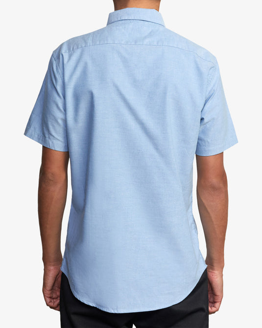 RVCA Men's Thatll Do Short Sleeves Shirt Oxford Blue AVYWT00544-OXL