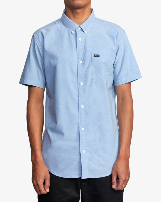 RVCA Men's Thatll Do Short Sleeves Shirt Oxford Blue AVYWT00544-OXL