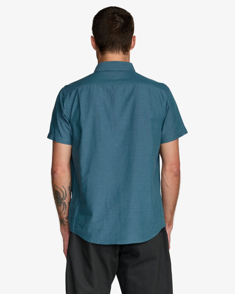 Load image into Gallery viewer, RVCA Men's Thatll Do Dobby Short Sleeve Shirt Atlantic AVYWT00545-ATL
