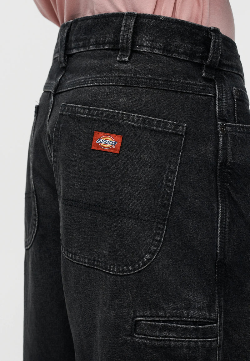 Load image into Gallery viewer, Dickies Men's 958 Baggy Tapered Work Jeans Black Wash Faded DK0A88EDL24
