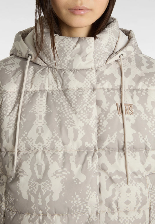 Vans Women's Hillgate Cropped Puffer Jacket Taupe Mist VN000PK2EN91