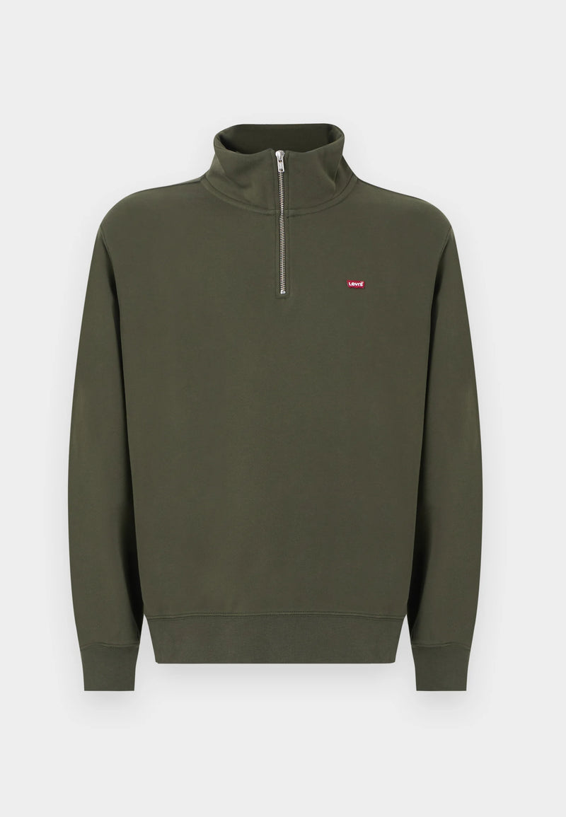 Load image into Gallery viewer, Levi's Men's Original Housemark Quarter-zip Pullover Sweatshirt Green A8606-0019
