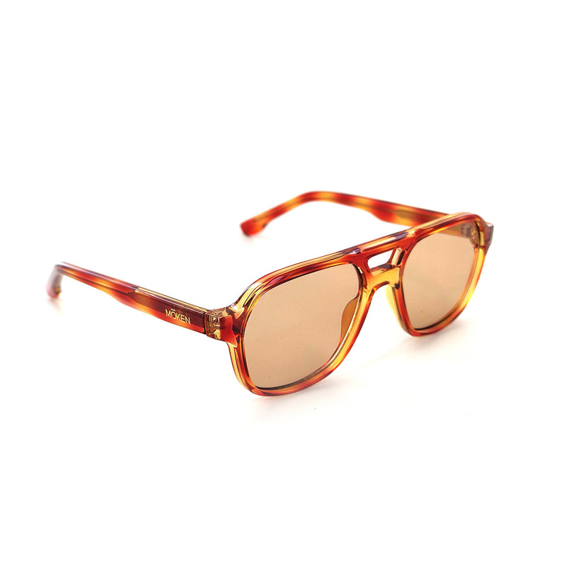 Load image into Gallery viewer, Moken Unisex Tommy Sunglasses Brown/Orange MKNK05-HAV-ORG
