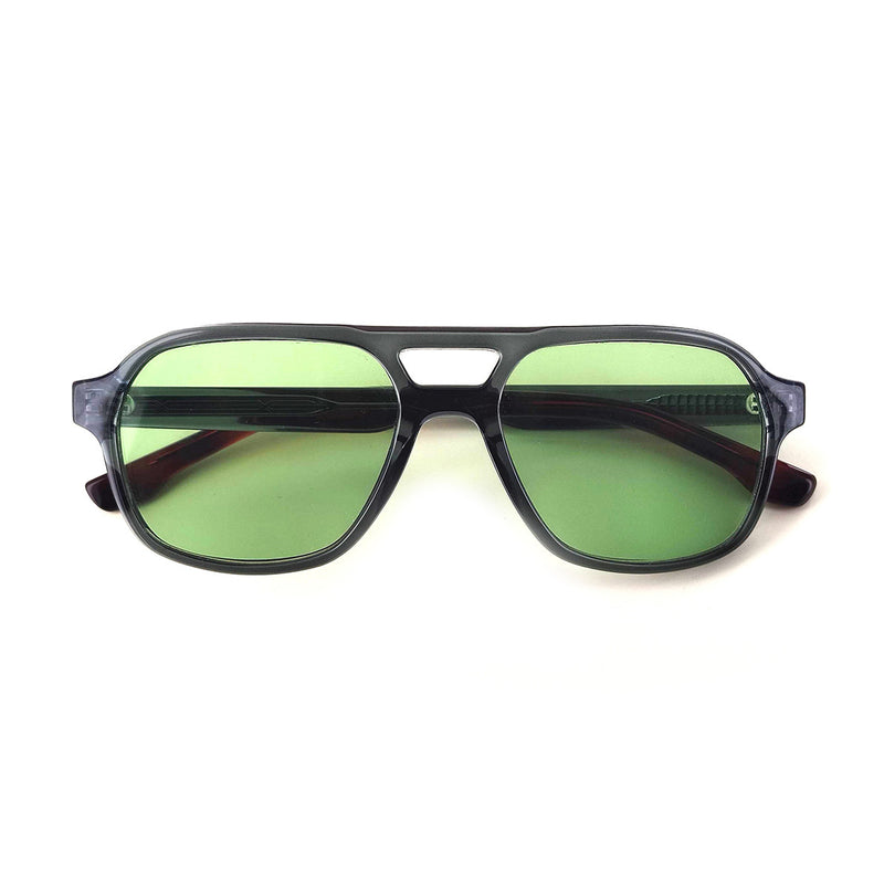 Load image into Gallery viewer, Moken Unisex Tommy Sunglasses Gray/Green MKNK05-SMK-GRN
