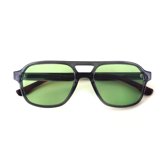Moken Unisex Tommy Sunglasses Gray/Green MKNK05-SMK-GRN