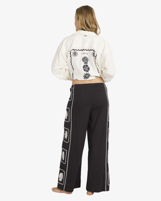Billabong Women's Sea Side Dreamer Elasticated Pants Black Sands BL000244-BSD1