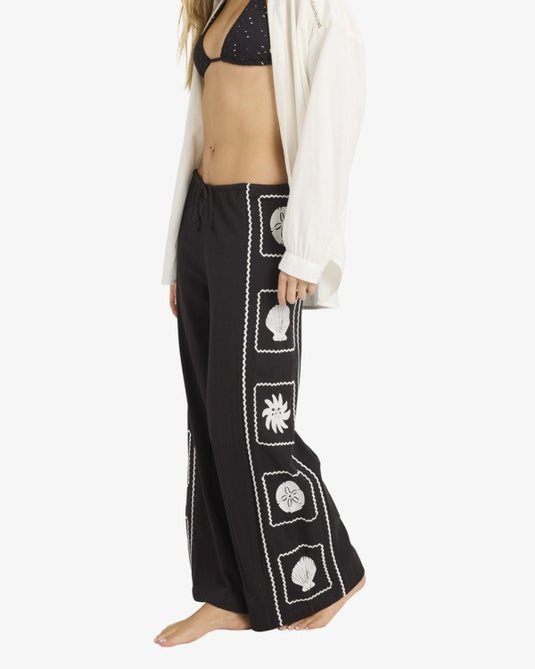 Billabong Women's Sea Side Dreamer Elasticated Pants Black Sands BL000244-BSD1