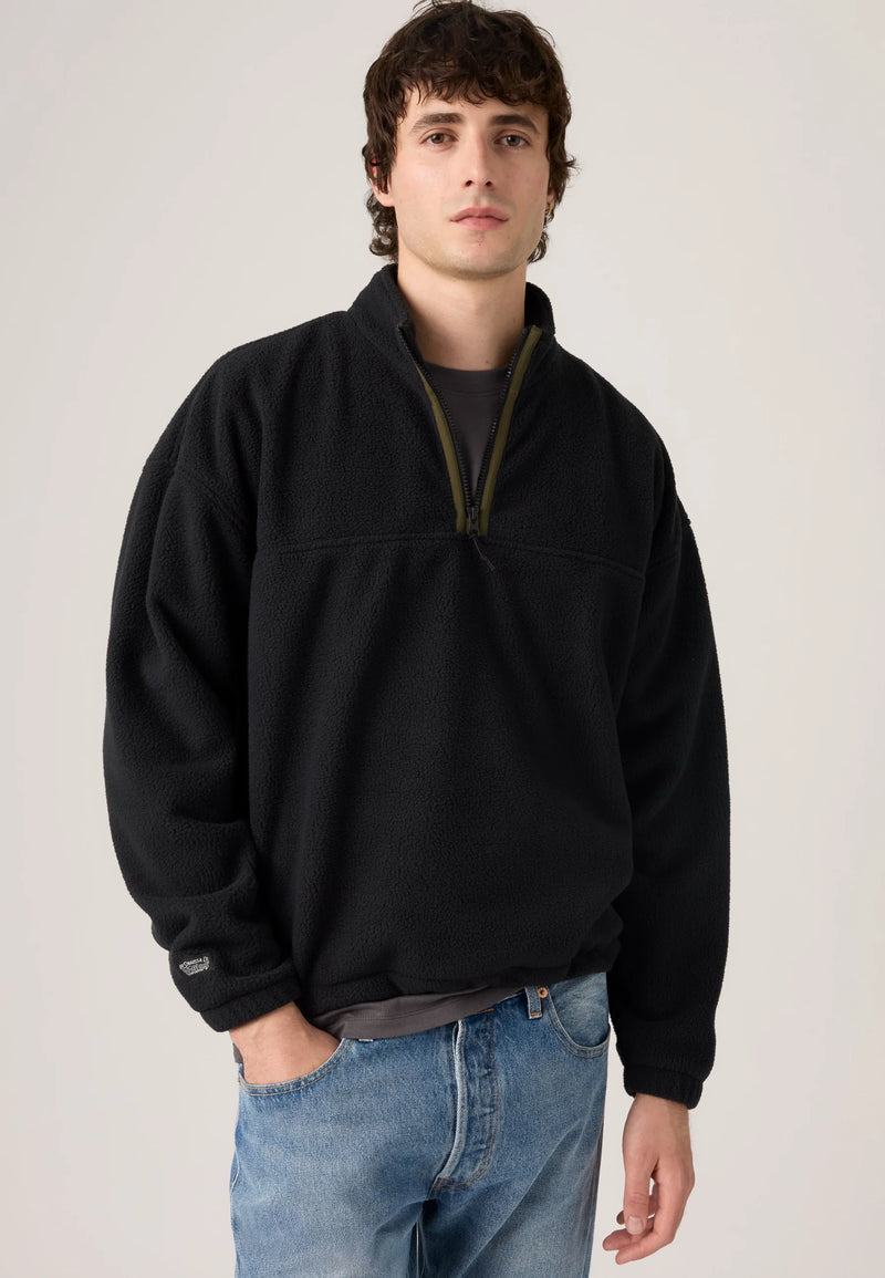 Load image into Gallery viewer, Levi's Men's Redwood Half Zip Fleece Black 00844M0000

