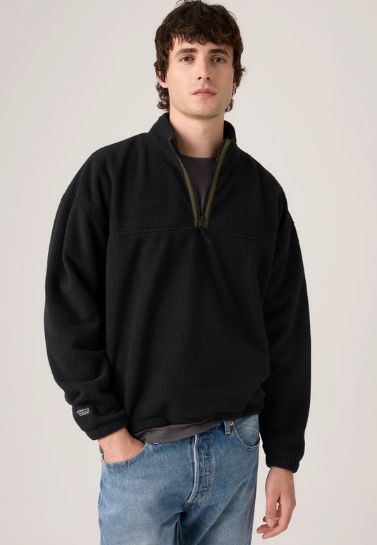 Levi's Men's Redwood Half Zip Fleece Black 00844M0000