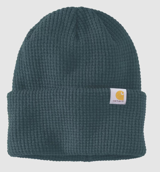 Carhartt Unisex Waffle Cuffed Beanie Dark Harbor Teal 107187-HV0