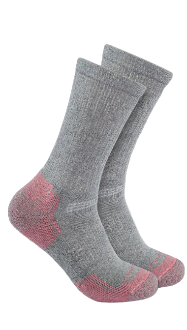 Carhartt Women's Midweight Cotton Blend Crew (3 Pack) Socks Gray SC2823
