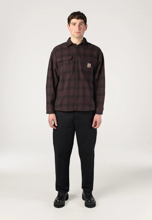 Carhartt Men's Everett Loose Long Sleeve Plaid Shirt Brown 107702-EE6