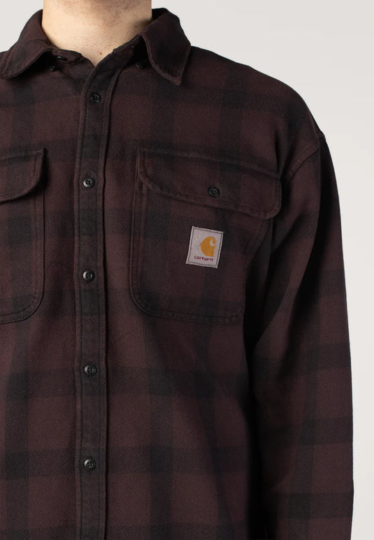 Carhartt Men's Everett Loose Long Sleeve Plaid Shirt Brown 107702-EE6