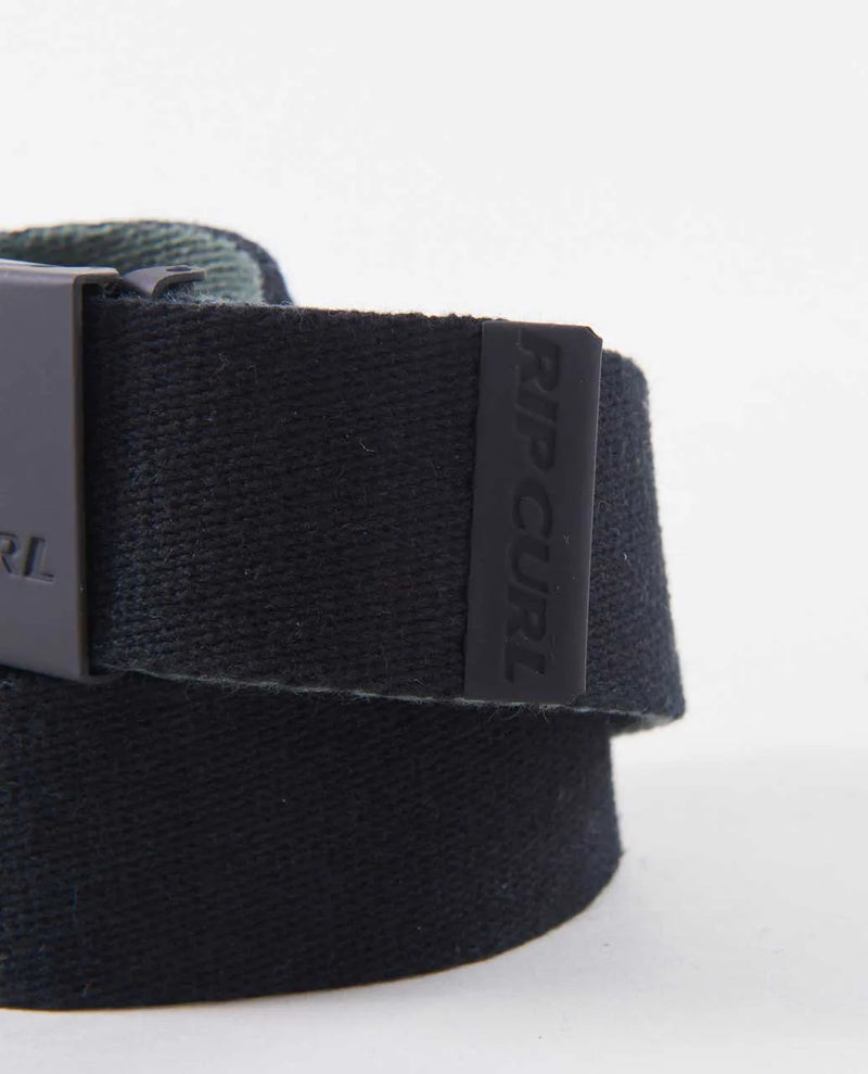 Load image into Gallery viewer, Rip Curl Men&#39;s Snap Revo Webbed Belt Black/Olive CBECL1-6696
