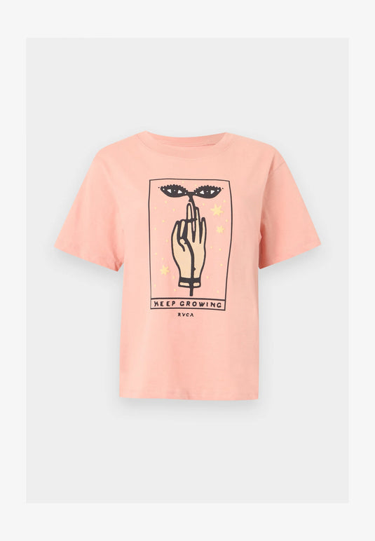 RVCA Women's Keep Groing T-shirt Dusty Pink EVJZT00175-MFW0