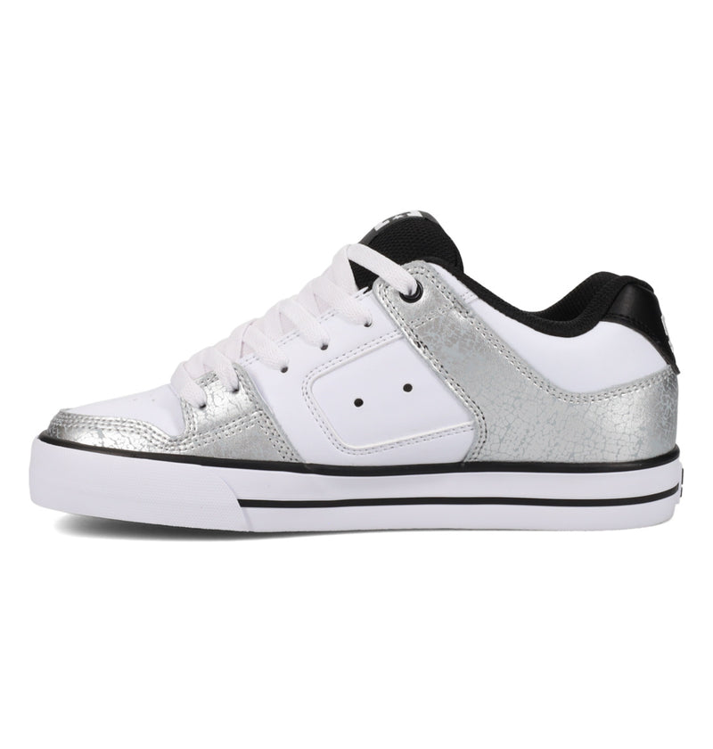 Load image into Gallery viewer, DC Women&#39;s Pure Leather Shoes White/Silver DC03068-102
