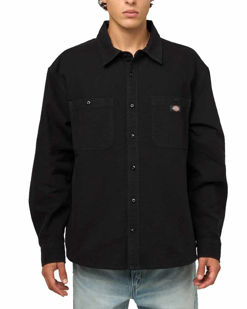 Load image into Gallery viewer, Dickies Men's 247 Garment Dyed Work Shirt Black DK0A8DUBBLK

