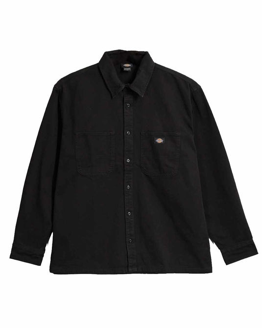Dickies Men's 247 Garment Dyed Work Shirt Black DK0A8DUBBLK
