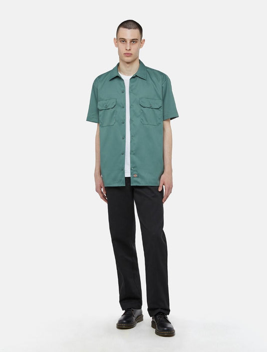 Dickies Men's Short Sleeve Regular Fit Work Shirt  Forest DK0A4XK7H151