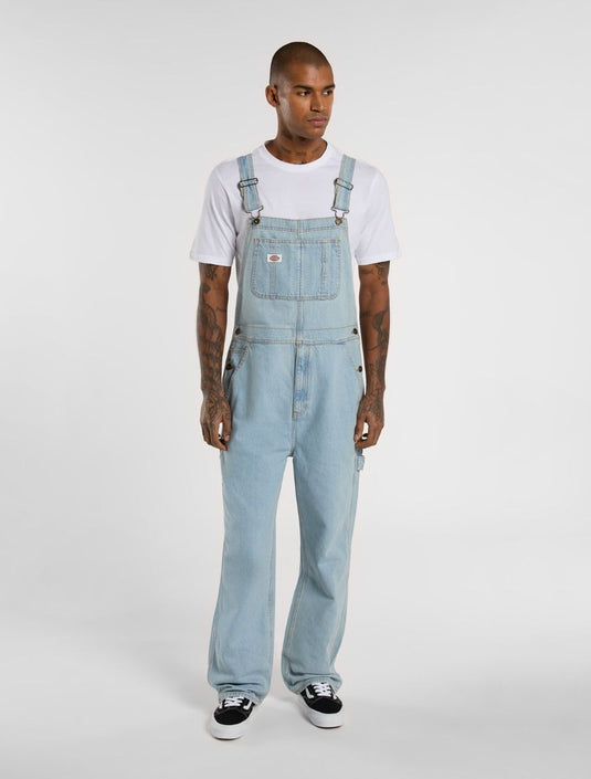 Dickies Men's Denim Classic Bib Vintage Blue DK0A4XYAC151