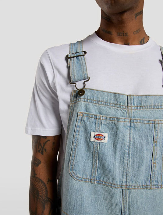 Dickies Men's Denim Classic Bib Vintage Blue DK0A4XYAC151