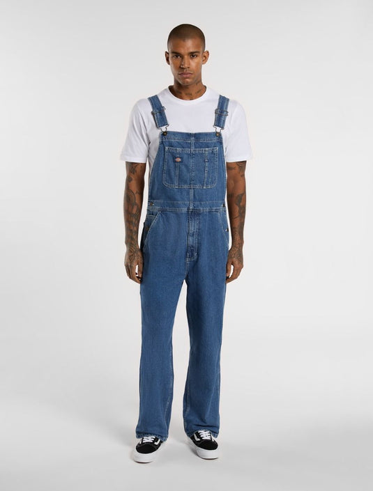 Dickies Men's Denim Classic Bib Classic Blue DK0A4XYACLB1
