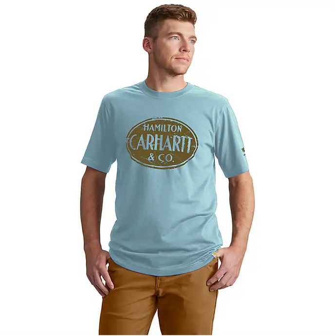 Carhartt Men's Hamilton Graphic Relaxed Fit T-Shirt Summer Blue 106774-HL0