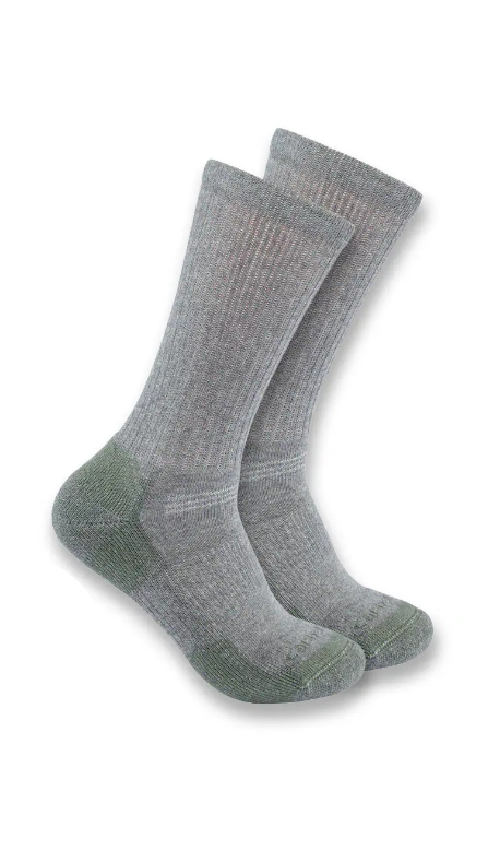 Carhartt Women's Midweight Cotton Blend Crew (3 Pack) Socks Gray SC2823