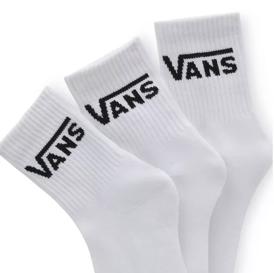 Vans Classic Half Crew Socks (3 Pairs) White VN000BHXWHT