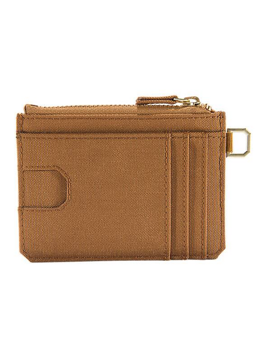 Carhartt Unisex Nylon Duck Zippered Card Keeper Wallet Brown 801977-211