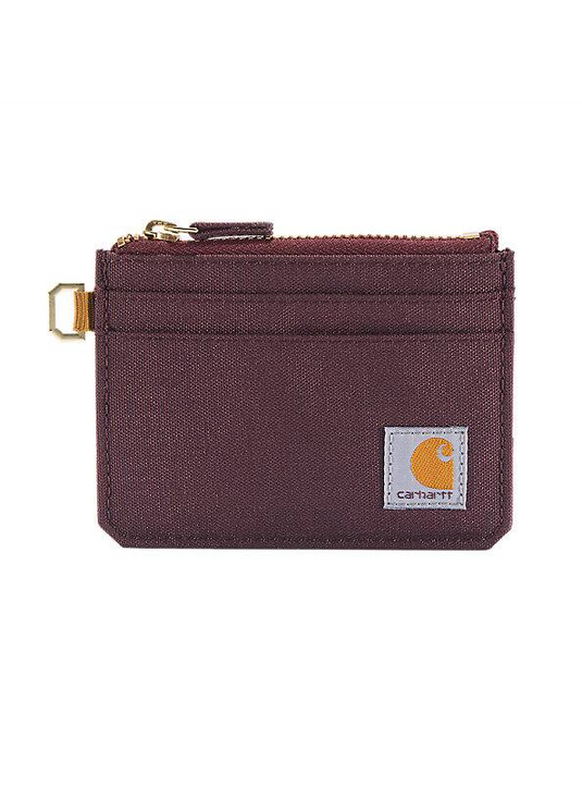 Carhartt Unisex Nylon Duck Zippered Card Keeper Wallet Deep Wine 801977-643