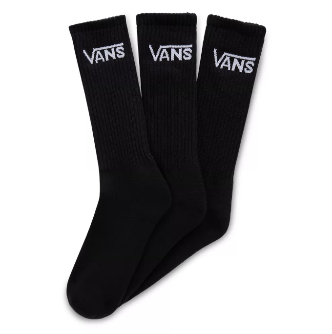 Vans Classic Crew Socks (3 Pairs) Black VN000F0XBLK