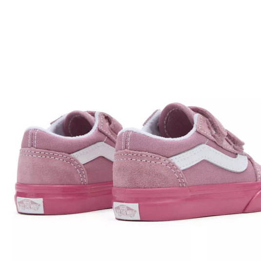 Vans Toddler Old Skool V Shoes Glossy Sidewall Pink VN000CTGPNK