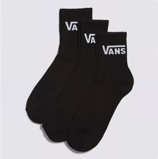 Vans Classic Half Crew Socks (3 Pairs) Black VN000BHXBLK