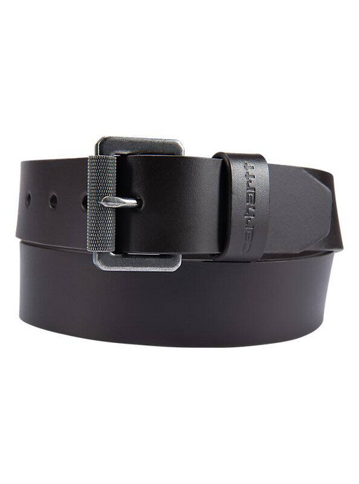 Carhartt Mens' Bridle Leather Roller Buckle Belt Dark Brown 800621-201