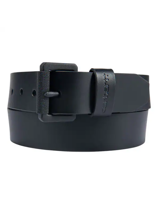 Carhartt Mens' Bridle Leather Roller Buckle Belt Black 800621-002