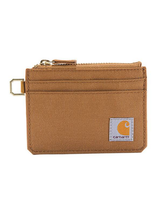 Carhartt Unisex Nylon Duck Zippered Card Keeper Wallet Brown 801977-211