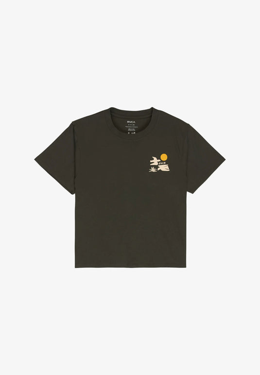 RVCA Women's Coastal Flight T-shirt Pirate Black EVJZT00176-PTK