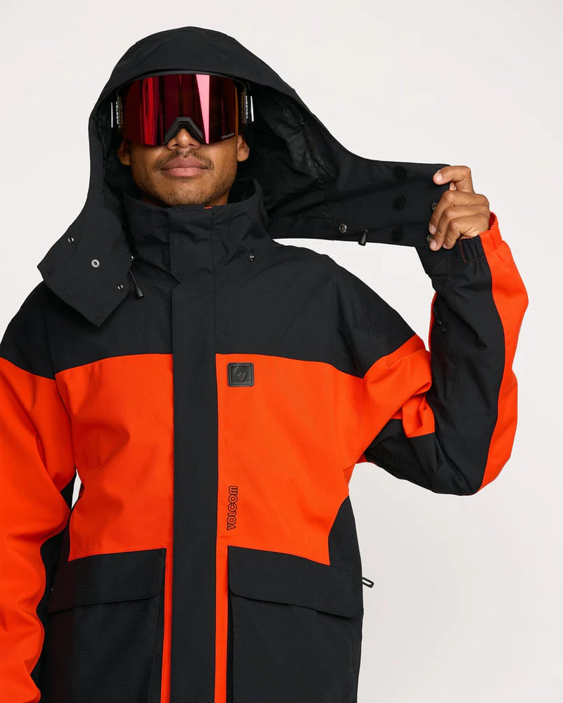 Load image into Gallery viewer, Volcom Men&#39;s Kleveland Snow Jacket Orange Shock G0652607-OSH
