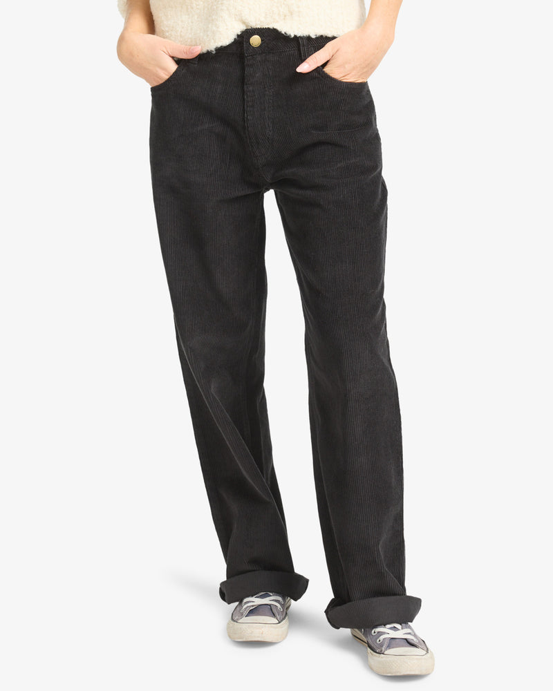 Load image into Gallery viewer, Billabong Women&#39;s Midtown Cord Pants Black Sands EBJDP03001-BSD
